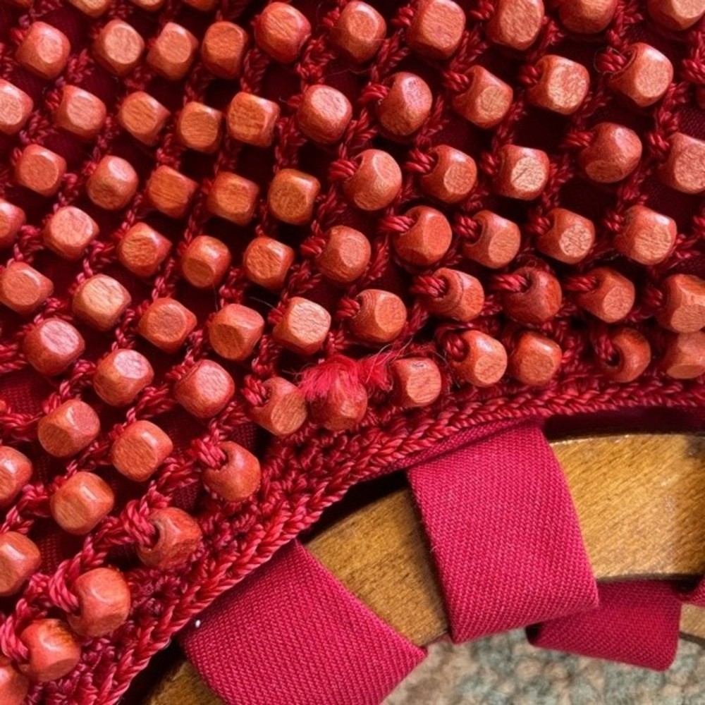 The Sak Pink Beaded Handbag with Gold Tone Ring Handles - Picture 6 of 6